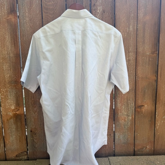BROOKS BROTHERS Men's Classic Light Blue Striped Short Sleeve Shirt Size 16 - Picture 6 of 8
